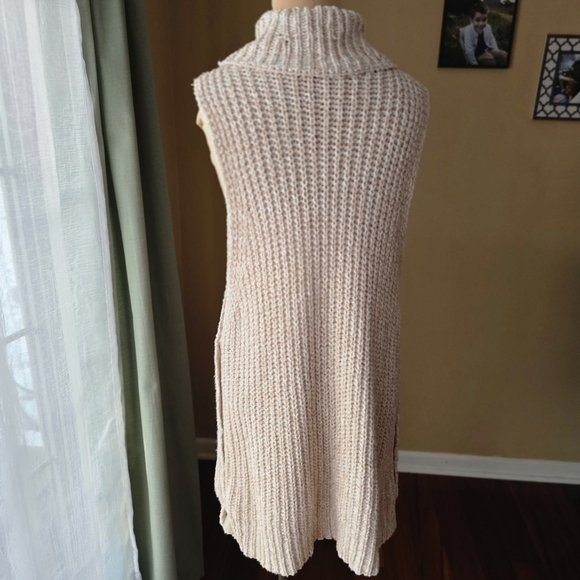 Free People Cream Open Side Button Detail Sweater Dress/Jumper, Size M - Picture 4 of 8